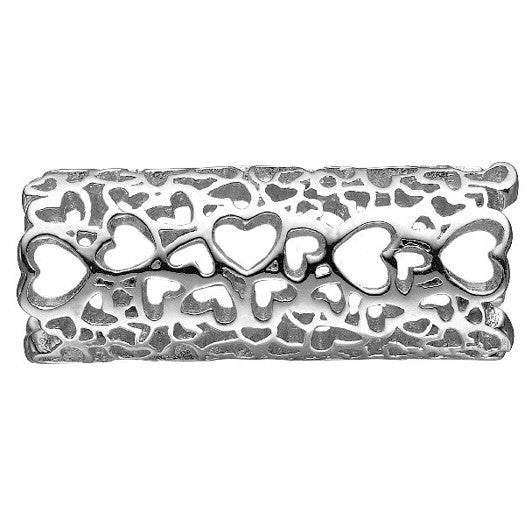 HEARTS UNIVERSE sølvcharm fra Christina Jewelry & Watches i sterlingsølv med aflang form og udskårne hjerter.